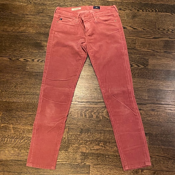 AG Slim Straight Ankle Rust Colored Corduroy Pants Size 25 R - Picture 3 of 11
